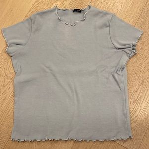 Brandy Melville blue shirt with ruffles